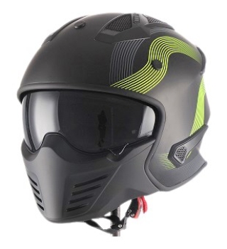 Preview: Helm VITO JET BRUZANO schwarz-matt/gelb